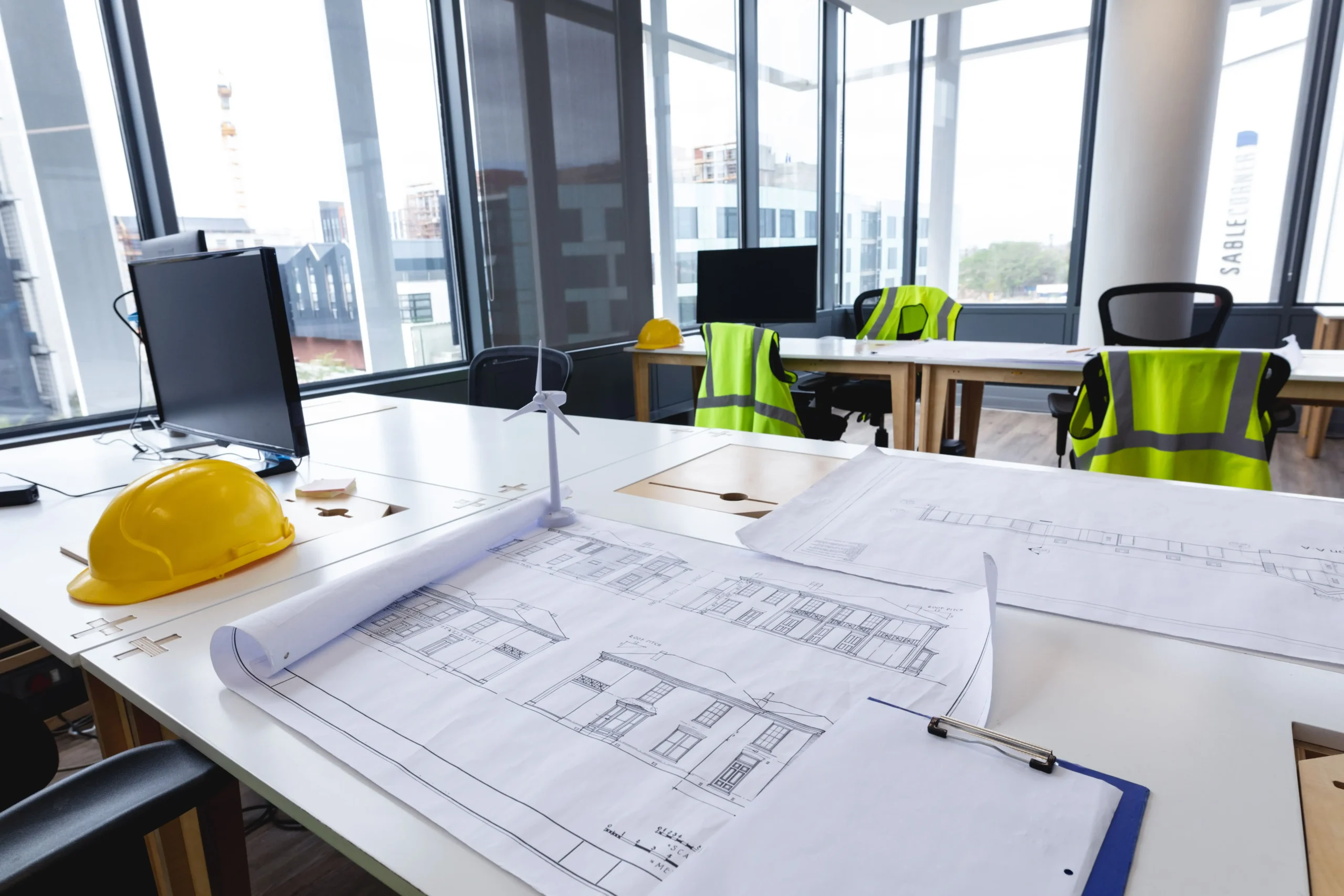 Construction drawings and project management workspace