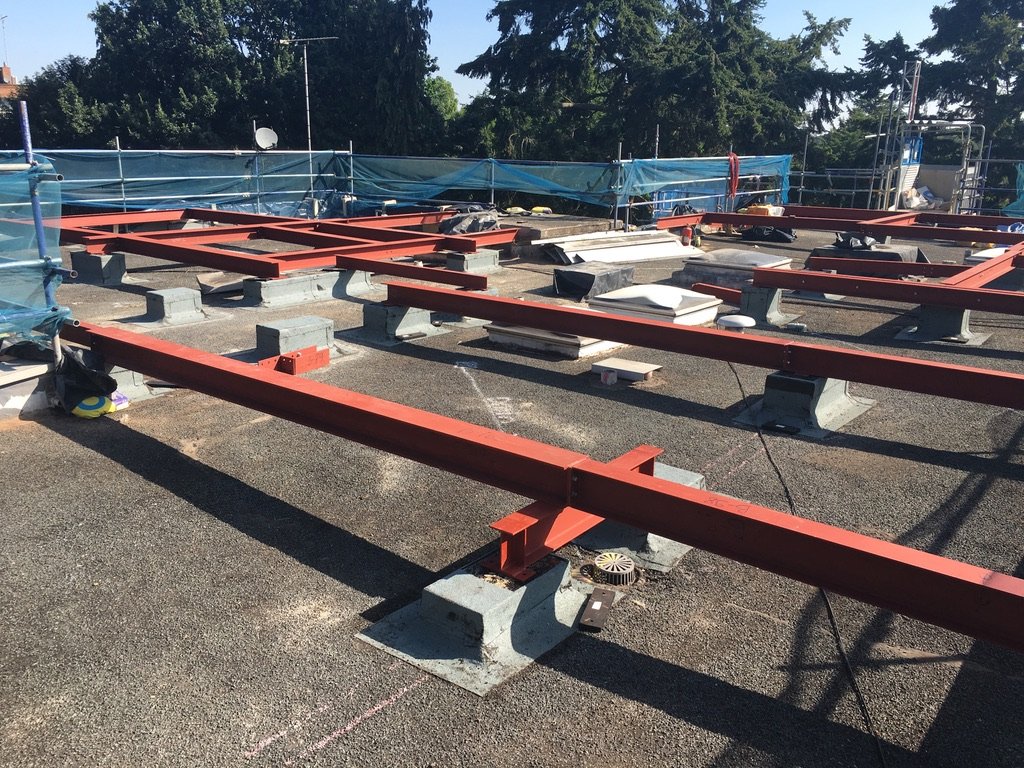 Structural steel installation managed by UKPC Construction