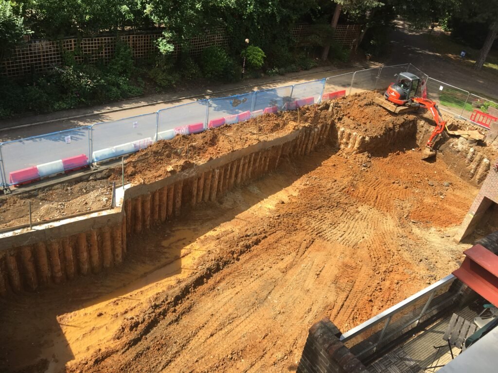 Excavation and groundworks at the Radlett construction project in Hertfordshire
